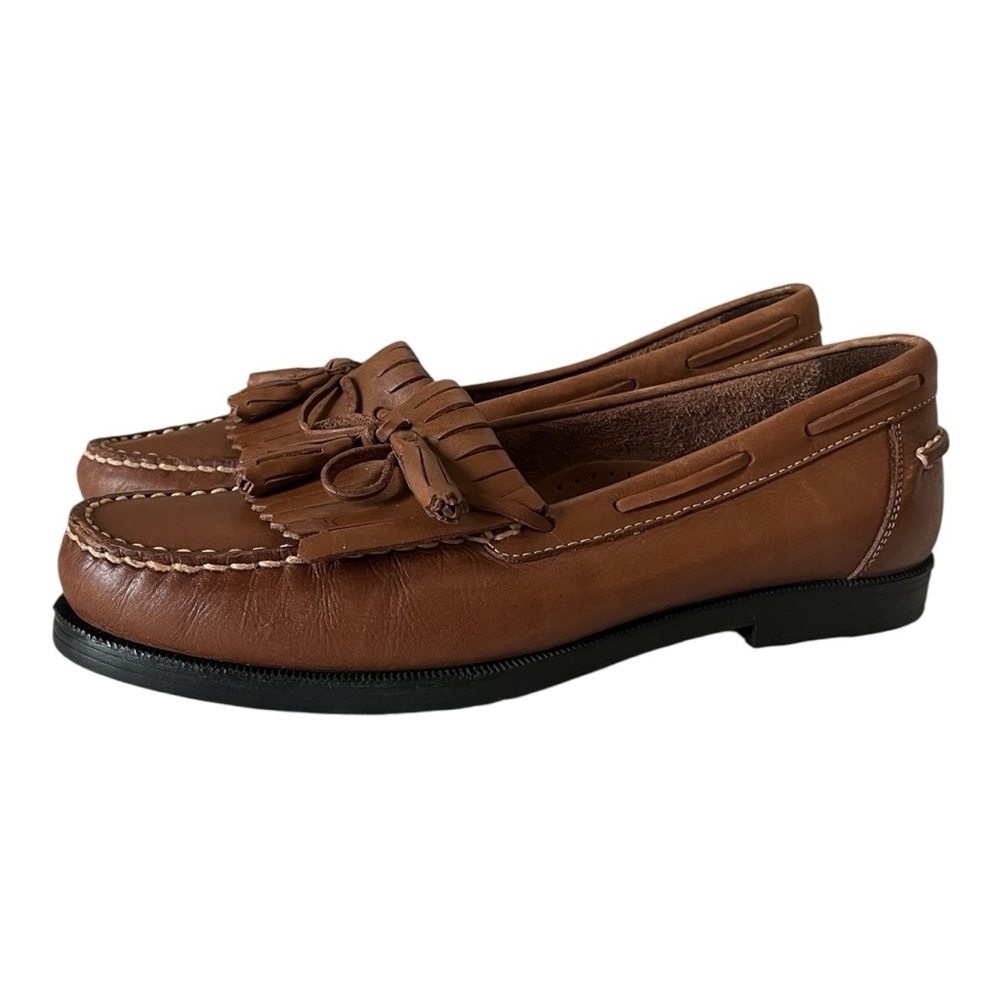 Hush Puppies Men’s Brown Leather Tassel Kiltie‎ Loafers Size 9½M (Model 10603)